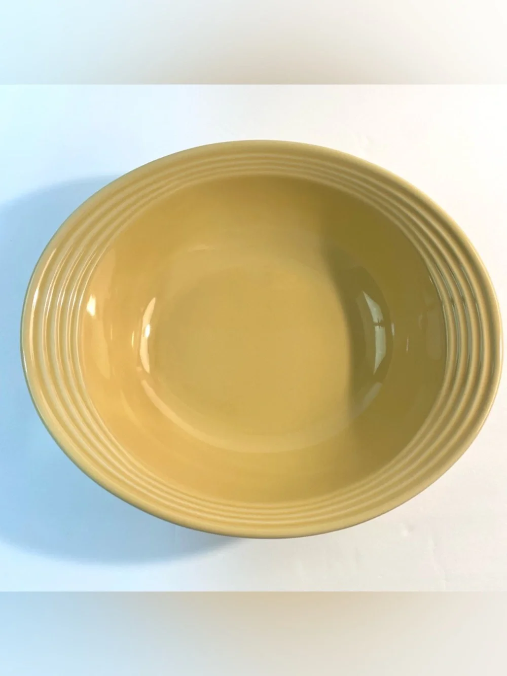 Oneida Culinaria Soft Butter Yellow 11” Oval Stoneware Vegetable Serving Bowl